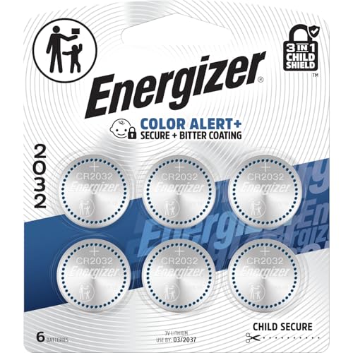 Energizer 2032 Batteries (6 Pack), 3V Lithium Coin Batteries