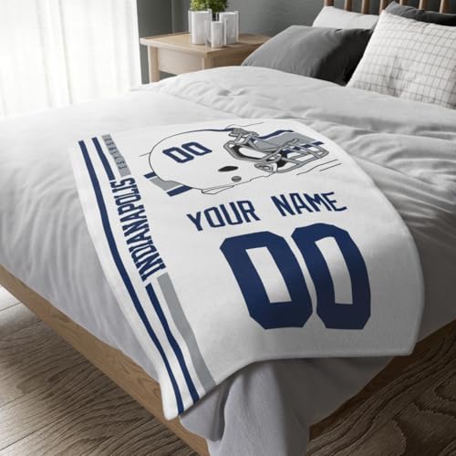 Image of Indianapolis Throw Blanket Custom Name and Number Personalized Gifts for Men and Women