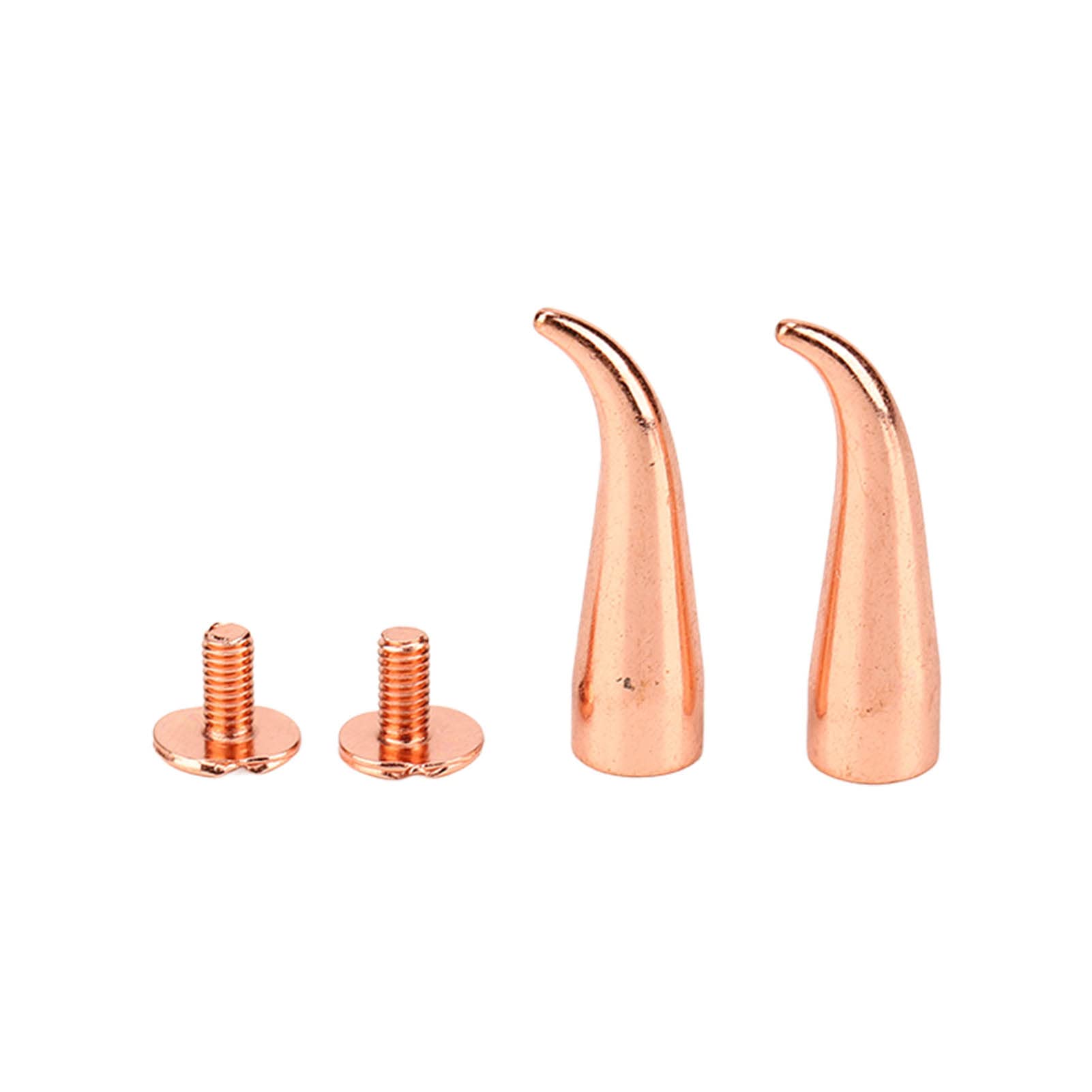 JEOZBM 100 Juegos de Tachuelas y Púas, 7mm, Púas Cónicas, Remaches de Tachuelas, Tornillos de Ropa Chapados en Metal Punk para Cinturones de Cuero, Bolsos y Zapatos(26mm-Oro Rosa)