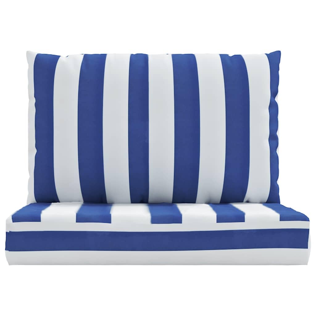 vidaXL Cojines para palés 2 Piezas Tela Oxford Azul y Blanco a Rayas, cojín palets, cojín jardín, cojín sofá, cojín, cojín Exterior, cojín sofá palés