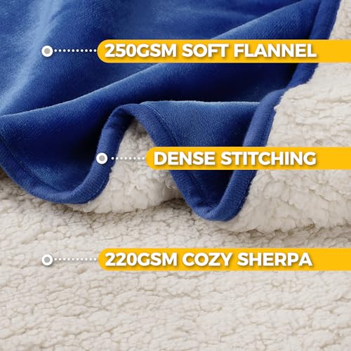 Image of Sunheir Waterproof Dog Blankets for Small Dogs - Puppy Blanket Washable for Couch Protection, Soft Sherpa Fleece Cat Throw Blanket to Prevent Urine Leaks & Protects Furniture, 25 inchX 35 inch, Blue