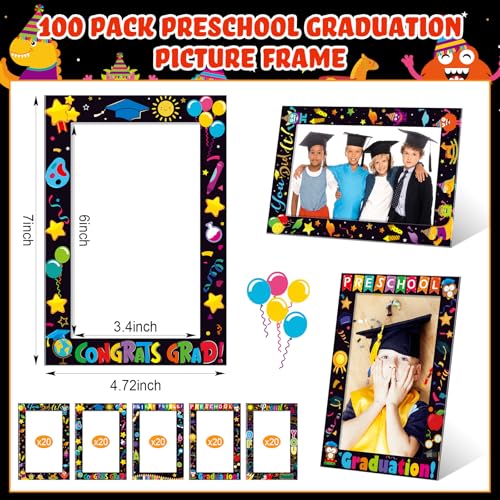 Image of AmazingSpark 100 Pcs Paper Picture Frames 4x6 Photo Cards Preschool