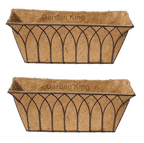 GARDEN KING 30 INCH Wall Trough for Indoor/Outdoor Gardening. 100% Natural Coconut Coir Wall Trough for Home & Garden Decoration (Black, Set of 2 PCs) (B0BX62CV64) Amazon Price History, Amazon Price Tracker