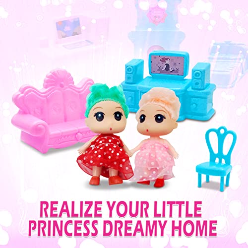 Doll House Dream House For Girls - Diy 3 Story 6 Rooms Pink Dollhouse With 6 Dolls Toy Figures, Pet Dog, Furniture, Pretend Play House With Accessories, Ideal Birthday Toy For Girls #TOP2
