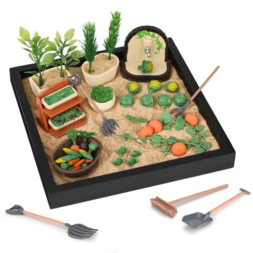 Dreamon Zen Sand Garden for Desk - Vegetable Gardening Themed