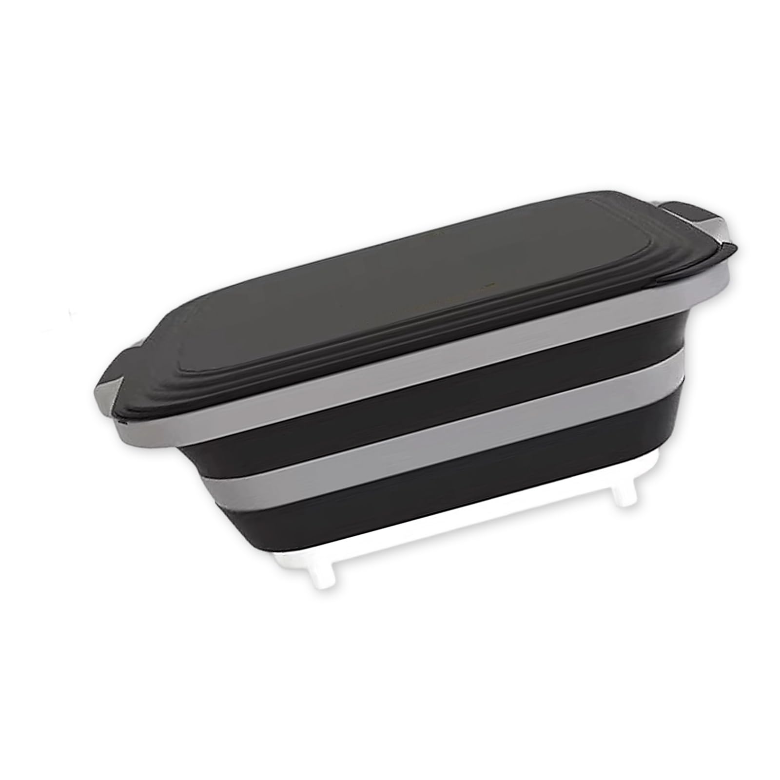 Cesta de lavado compacta con sección de corte incluida y bordes flexibles para un fácil almacenamiento en dormitorios de campistas y áreas limitadas con tapa de bloqueo