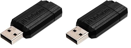 Verbatim 49063 Pinstripe USB-Stick 16GB I USB 2.0 Speicherstick für Laptop, Notebook, Ultrabook, TV, Autoradio I Datenstick mit Schiebemechanismus I Schwarz (2er-Pack)