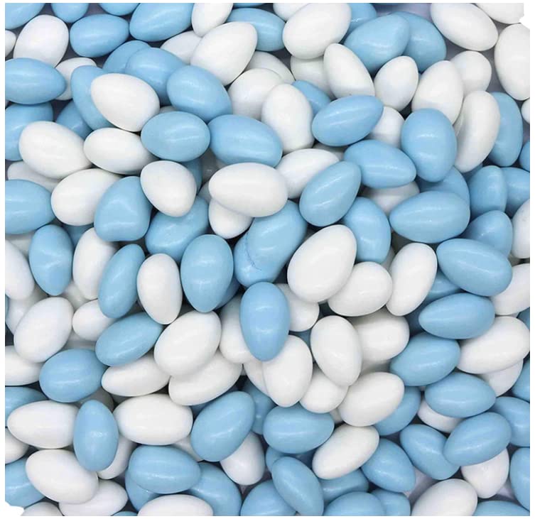 The Nutty Fruit House Jordan Almond Pastel Candy (Blue & White, 1 Pound (Pack of 1))