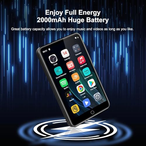 Image of MP3 Player with Bluetooth and WiFi, 80GB Storage& Android OS, 4 inch Touch Screen Spotify Music&Video Player, Built-in Speaker, FM Radio, MP4 Player for Kids