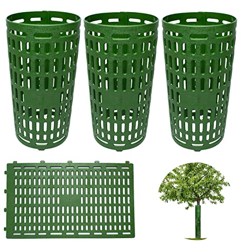 3 Pack Tree Trunk Protector Wrap Green, Mesh Plant Covers Tree Tubes for Seedlings, Saplings, Expandable Weather-Proof Durable Plant Bark Protection from Trimmers, Mowers, Rodents & Sun Scald