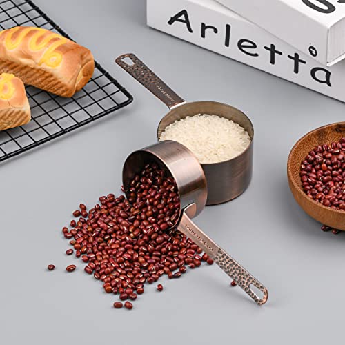 Zoyizi Measuring Cups Set 5, Copper Measuring Cups Set For Kitchen And Baking, Dry & Liquid Metal Measuring Cups, Cute Metric Measuring Cups With 1/8 Measure Cup #TOP4