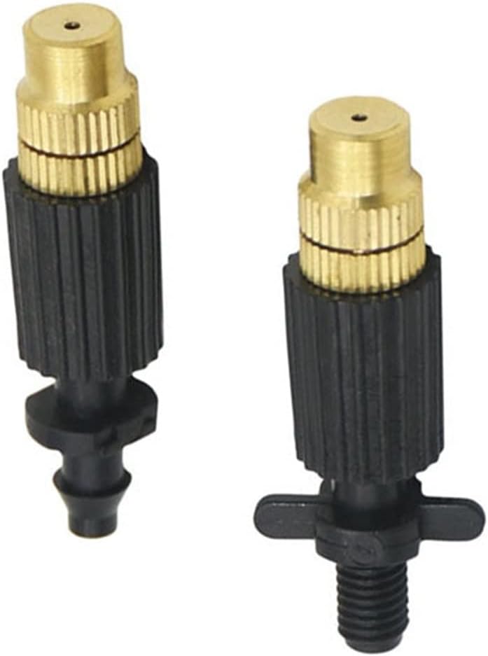 Xiaochen Garden Hose Sprinkler Brass Fog Nozzle Nozzle Adjustable Atomization Nozzle with Threaded Barb Connector for Garden Lawn Irrigation 100 Pieces (Color : A)