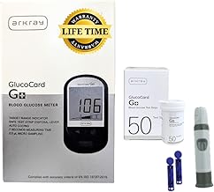 ARKRAY Glucocard G+ Advance Glucometer Kit | 50 Test Strips + 25 Lancets + Lancing Device | Sugar Testing Machine for Home Use | Made in India | Japanese Technology