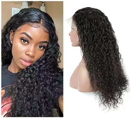 Miniatura 4 de Pelucas de cabello humano brasileño ondulado con encaje frontal de 13 x 4 pulgadas, prearrancado, densidad del 180%, para mujeres negras, sin