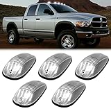 R&F Auto LED Cab Lights 5Pcs Clear Lens Cab Roof Marker Lights Compatible with Ram 1500 2500 3500 (2