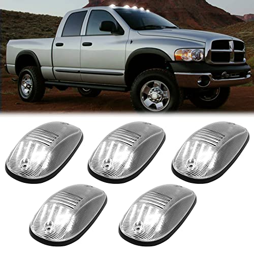 R&F Auto Led Cab Lights 5Pcs Clear Lens Cab Roof Marker Lights Compatible With Ram 1500 2500 3500 (2003-2018) Pickup Trucks Roof Running Lamps #TOP10