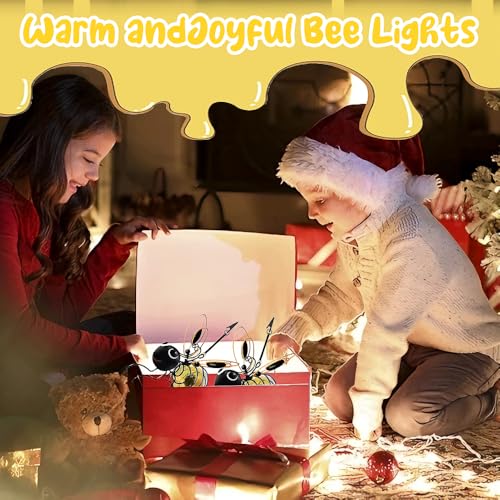 SKIKHN Bienen Deko Solarleuchte, 2er-Pack Hängende Bienen-Solarlichter für Außen, Clip-on Bienen Solarlampen, Wetterfest LED Solarlampe für Innen Draußen, Deko Solarlampen für Garten,Terrasse, Balkon