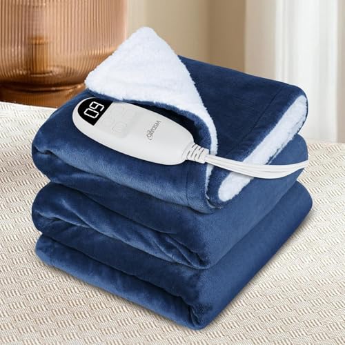 Manta térmica eléctrica Olycism con apagado automático - 200 x 180 cm - 9 niveles de calor y 10...