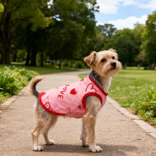 Topbuti 4 Pack Dog Shirts Summer Pet T Shirts Puppy Clothes Dog Clothing Breathable Cat Sleeveless Vest for Small Dogs Cats (Medium, Love) - Image 5