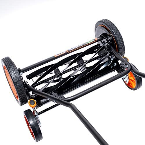 Scotts 18-Inch 7-Blade Push Manual Reel Lawn Mower & American Lawn Mower Co. SK-2 Reel Lawn Mower Hand Sharpener for Great States, American Lawn Mower, Scotts, and Earthwise Reel Mowers, Orange - Thumbnail 3