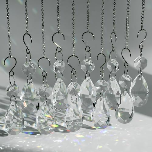 WASTROYAL 10pcs 38mm Crystal Suncatcher Pendants Chandelier Parts Decor
