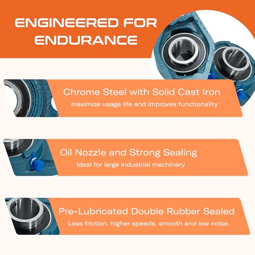 Image of CHR 4 Pack UCFL205-16 Pillow Block Bearings | Flange Mounted Pillow Block Bearings - Chrome Steel with 1 inch Bore | ISO 9001-2015 Certified