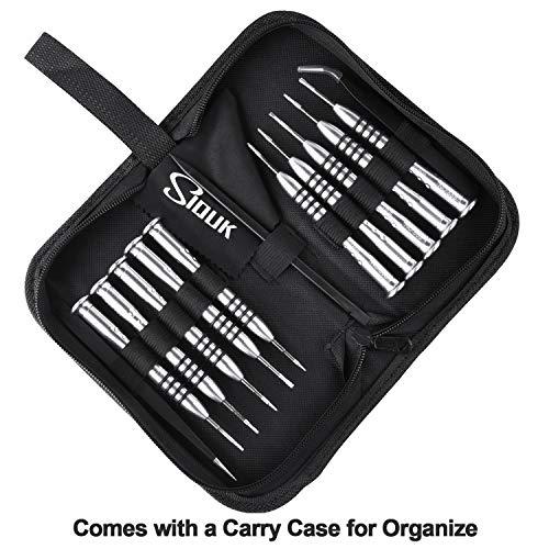 SIQUK 14 Pcs Pentalobe Screwdriver Tool Kit Precision Magnetic Screwdriver, Tweezer and Helper Stick for MacBook Air, Pro and Retina, Nintendo Switch, iPhone(Bonus: 1 Storage Bag + 1 Cleaning Cloth)