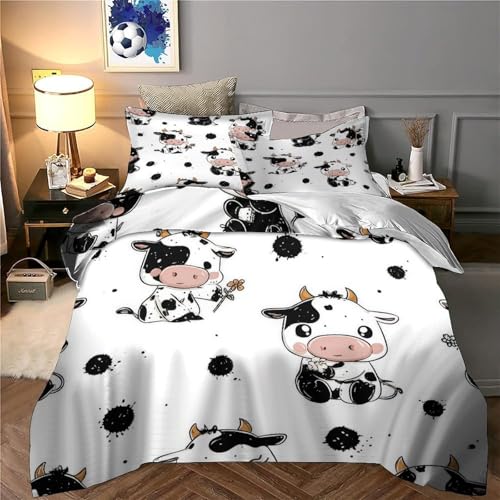 Housse de couette chat mignon 220x240 cm avec taies en microfibre 3D - 6