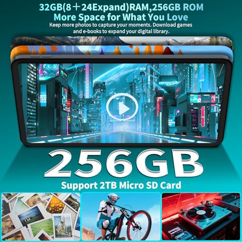 Image of 13 Inch Tablet with Keyboard, Android 16 Tablet, 32GB+256GB+2TB Expand, 1920x1200 IPS Display, Gemini AI, 10000mAh, 8-Core, Wi-Fi, GPS, Large Screen Tablet PC with Case, Mouse, Stylus(Silver Case)
