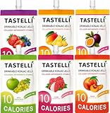 Tastelli Konjac Jelly Variety Pack (18 Pouches) - 1000 mg Collagen + Vitamin C + Antioxidants - 10 Calories, Vegan, Zero Sugar - Healthy Drinkable Fruit Snack