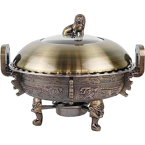 Juego de platos de roce, calentadores de buffet de acero inoxidable con sartenes de alimentos, soporte de aluminio, tapa visible y soportes de combustible para bodas y fiestas