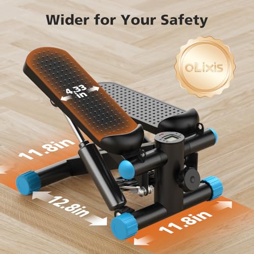 Image of OLIXIS Steppers for Exercise At Home Workout Equipment, Mini Stepper Exercise Machine for Senior Citizens, Twist Stepper with Resistance Bands, Cardio Weight Loss Equipment Home Fitness