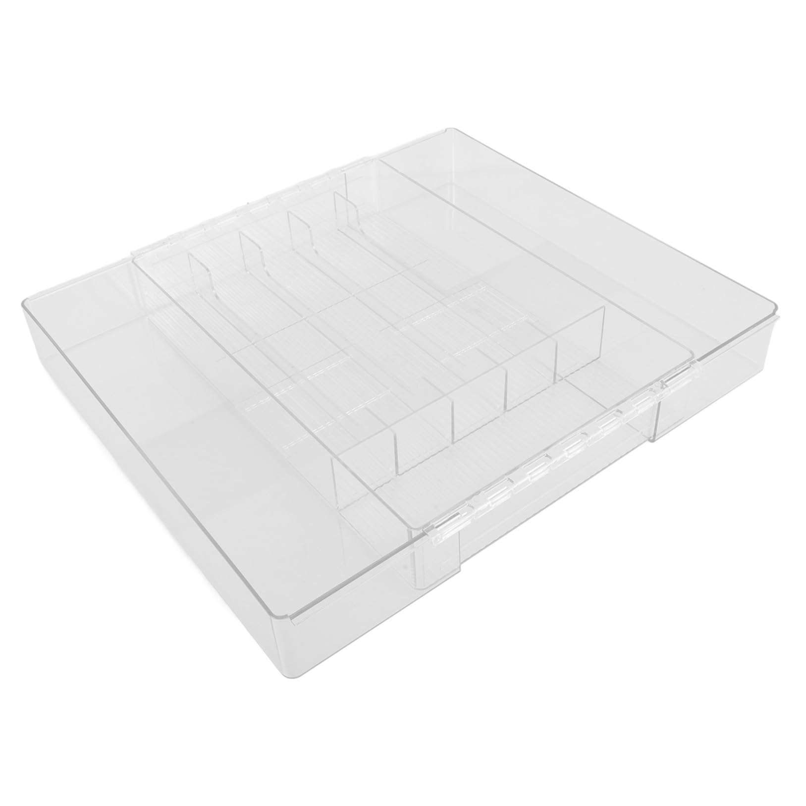 Erweiterbarer Besteckkasten mit Mehreren Fächern aus Acryl zur Organisation von Gabeln und Löffeln für Küchenschubladen und Schrankaufbewahrung