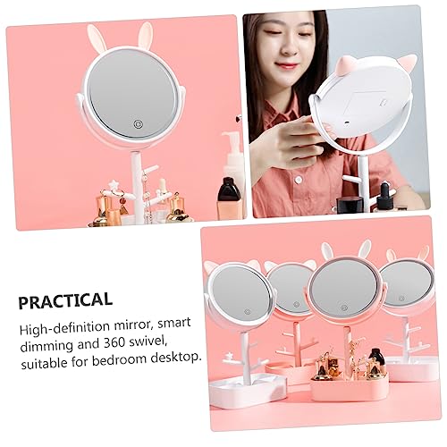 Espejo de maquillaje de mesa LIFKOME con dimmer LED y giro 360° miniatura 4
