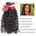 Alibeauty Brazilian Water Wave Bundles with Closure 12A Unprocessed Virgin Human Hair Weave 3 Bundles with Closure Natural Black Remy Hair Extensions(20 22 24+18 Inch)