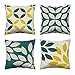 Knowing Fodere per Cuscini Decorativi Verdi, 4 Pezzi Fodere per Cuscini con Motivi Geometrici, Federe Decorative Quadrate, Federe 45x45 cm, per Divano da Giardino in Soggiorno