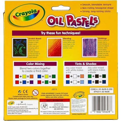 Crayola Oil Pastels, School Supplies, Kids Indoor Activities At Home, 28 Assorted Colors - image 3