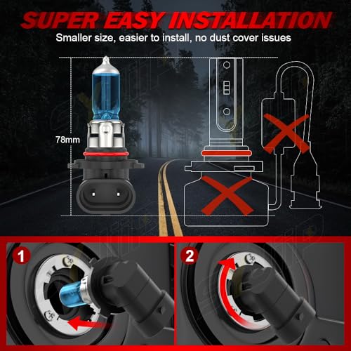 Image of Upgraded Halogen Headlight Bulbs Compatible For Dodge RAM 1500 2500 3500 Without Projector /4 Head Lamps 2009-2025, 9005 H11 High Low Beam White Headlamp Lights, 300% Brightness, Plug n Play, 4 PCS
