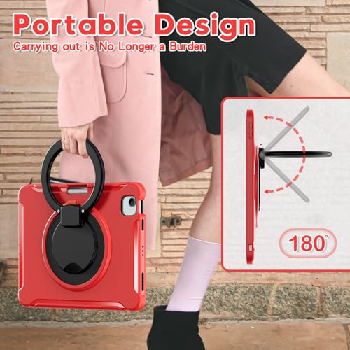 Étui iPad Pro 11 coque de protection hybride antichoc support rouge - 6