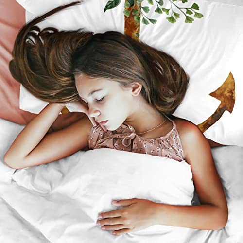 Parure de lit housse de couette ancre florale avec 2 taies d'oreiller douces - 4