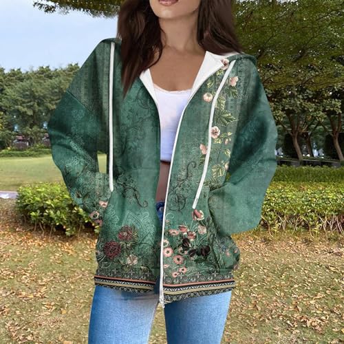 Zip Up Hoodie Women Casual Oversized Sweatshirts - Fall Fashion Fleece Lined Jacket - Thick Warm Coat Winter Clothing