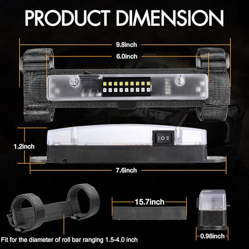 Luces de cúpula para interior de UTV sin cables para iluminar cabinas RZR 2