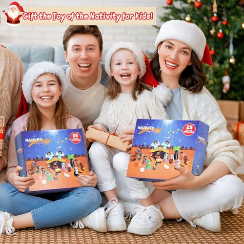 Etluk ASGD54ASD 25 Pcs Nativity Set For Kids With Light, Christmas Story Children’S Nativity Scene Set Religious Kids Nativity Play Set, Lighted Christmas Manger Scene For Toddler Children Kids thumb #6