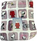 Berkshire Blanket & Home Co. Peanuts Gang Valentines Valentine's Plush Blankets and Throws (White with Lavender Blocks XOXO, Throw - 60'x70')