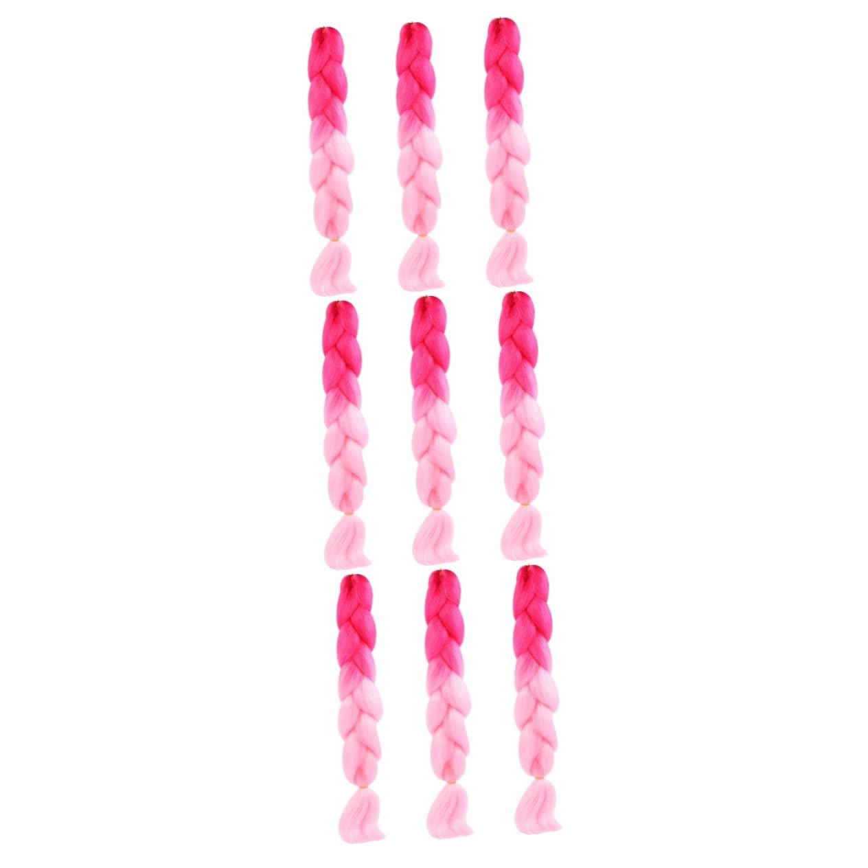 FRCOLOR 9 piezas de pelo trenzado con degradado teñido de pelo colorido peluca de ganchillo peluca con diadema pelucas teñidas coloridas gomas para el cabello pelucas para mujer pelucas niñas trenza