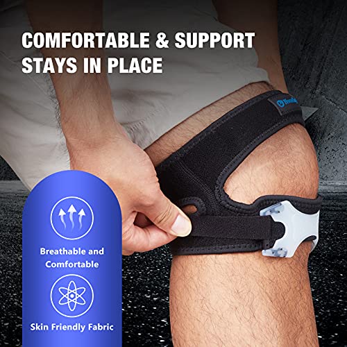 Nvorliy Plus Size Dual Patella Knee Strap - Adjustable Silicone Strip Pressurization, Patella Stabilizer Brace Support For Running, Hiking, Basketball - Pain Relief For Arthritis & Weakened Knees (1, Large/Xlarge) #TOP4