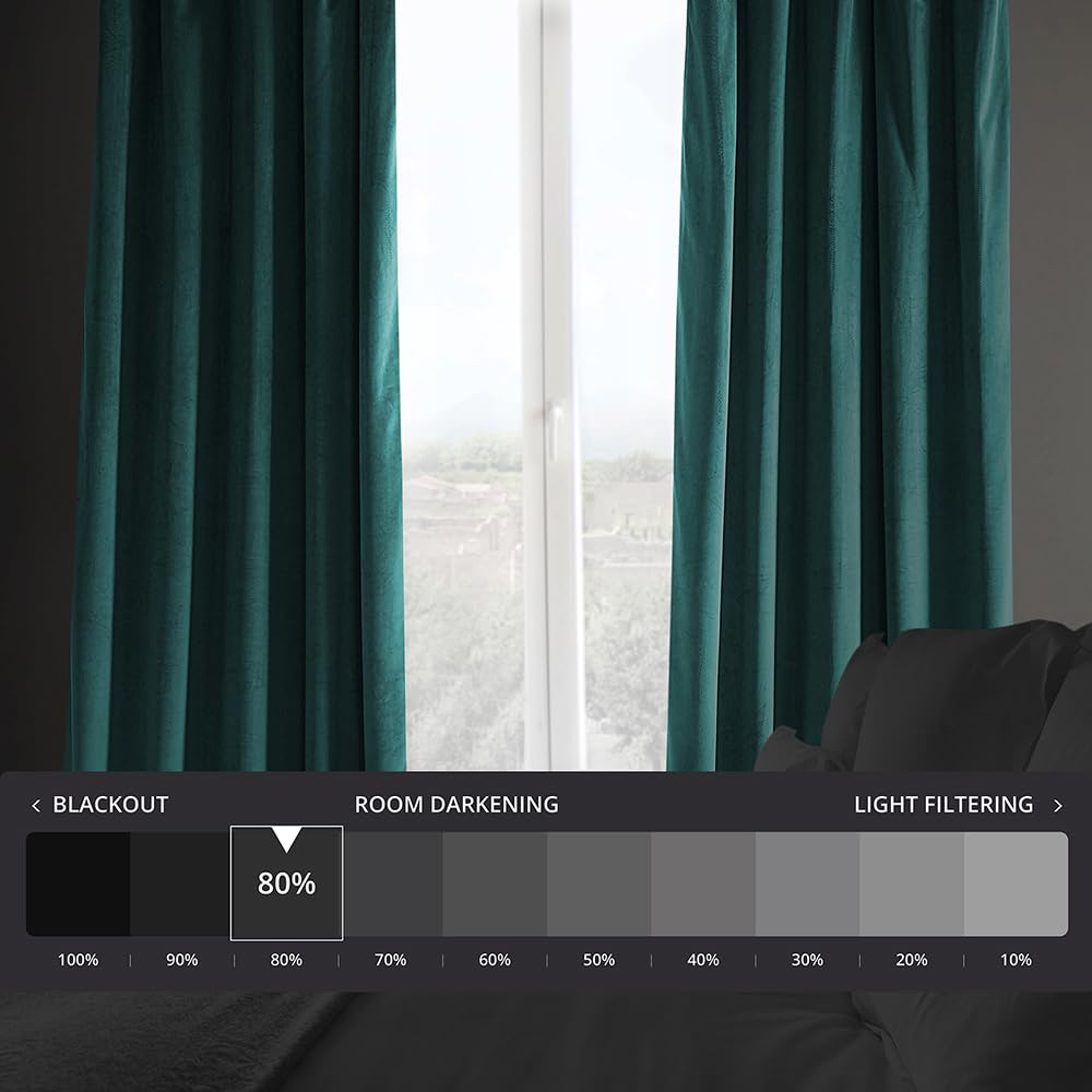 HPD Half Price Drapes Heritage Plush Velvet Curtains 84 Inches Long Room Darkening Curtains for Bedroom & Living Room 50W x 84L - Image 2