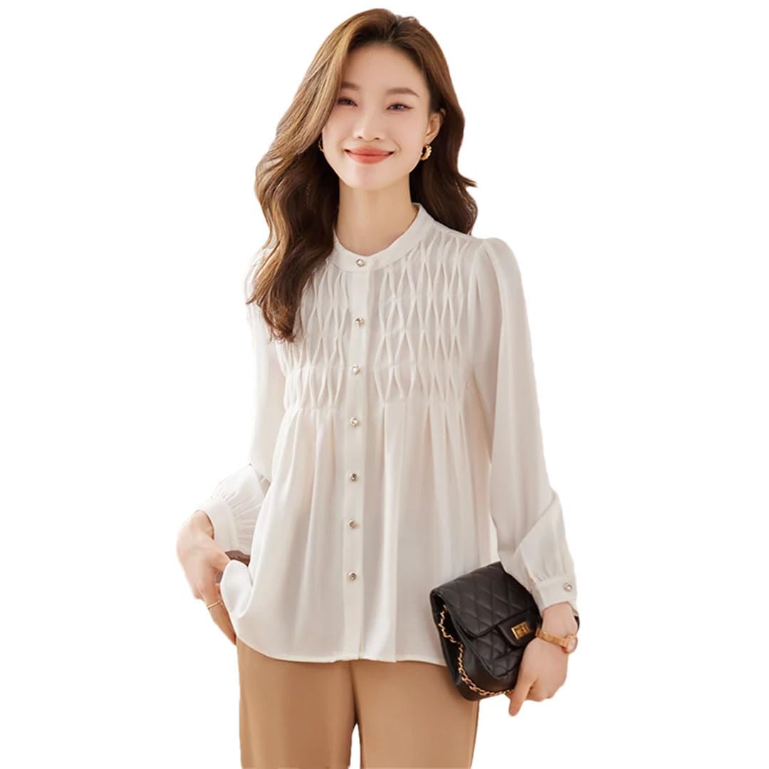Blusa de manga larga para mujer, elegante, formal, para oficina, trabajo
