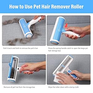 Pet hair remover reusable cat and dog hair remover multi surface lint roller portable fur removal tool for furniturecouchcarpetbeddingclothes and car seats non slip handle self cleaning roller   cucciolini doodles