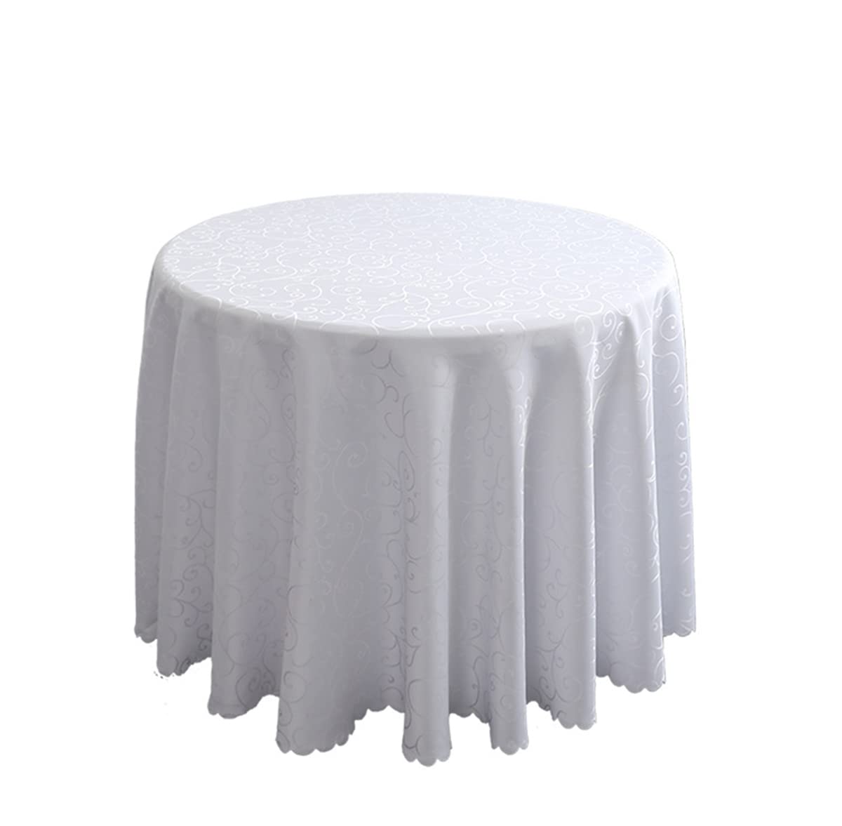 Nappe ronde polyester lavable blanc 300cm contre taches et plis